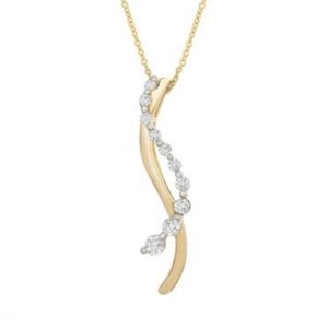 Diamond Journey Pendant 0.25 CT. T.W. 14K Yellow Gold